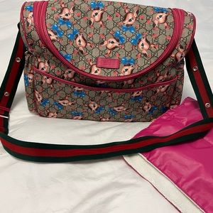 💕 Gucci Fawn Diaper Bag with Changing Pad 💕